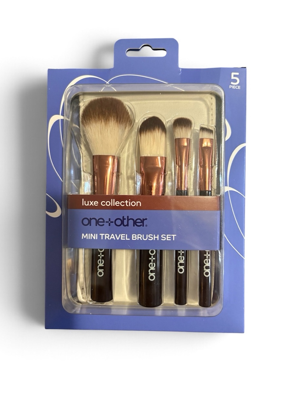 Mini Travel Brush Set - Blue Packaging, 5-Piece Makeup brush set